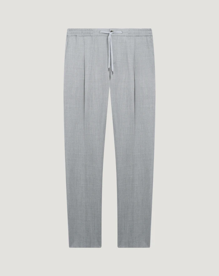 Soft trousers in wool and silk flannel