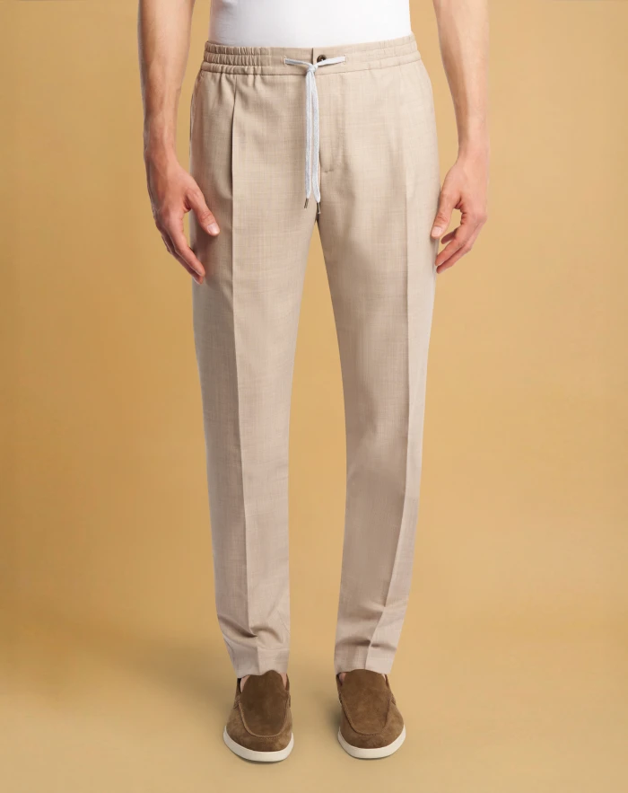 Soft trousers in wool and silk