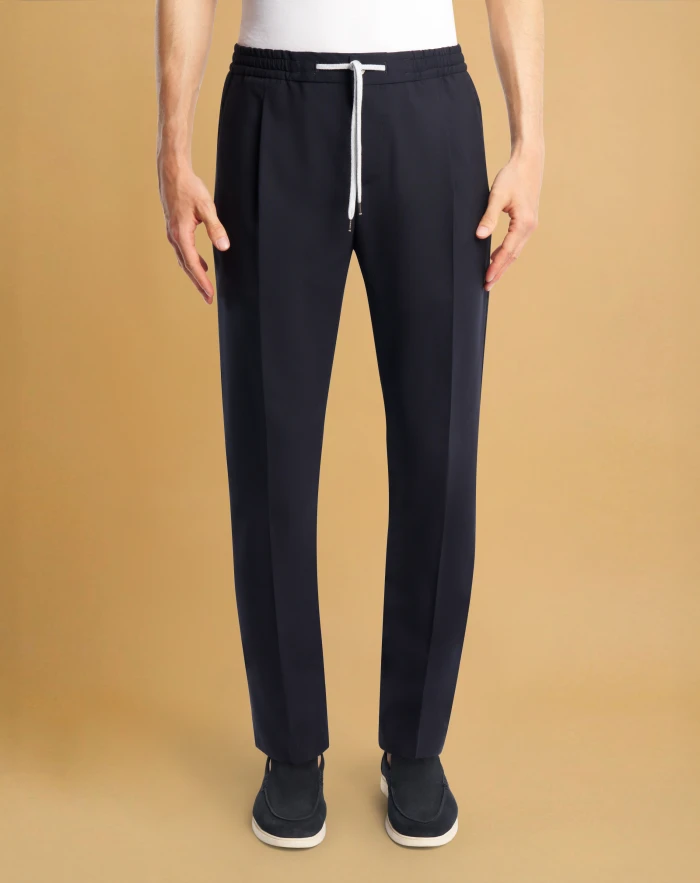 Soft trousers in wool and silk