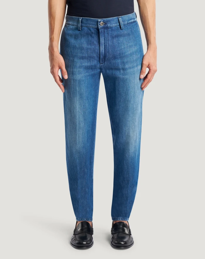 Pantalone Reggae Chino in denim di cotone e lino