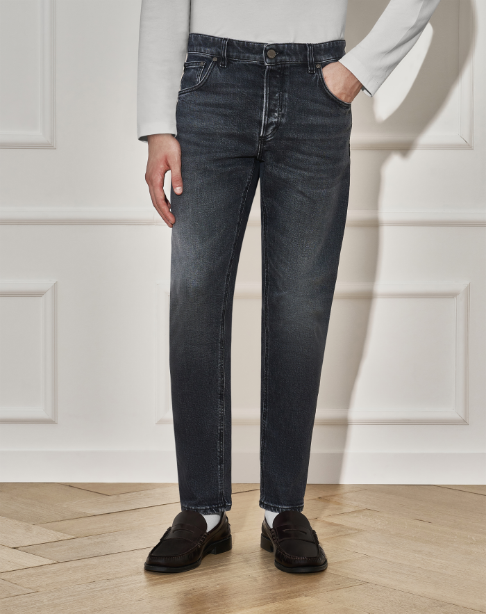 Reggae jeans in black stretch denim