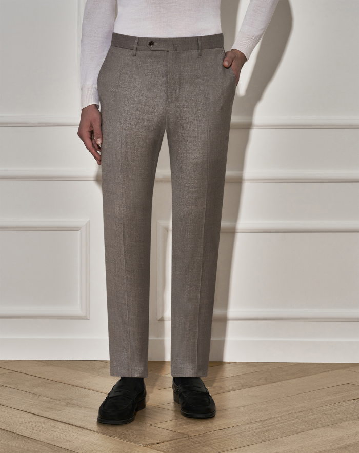 Slim trousers in wool flannel