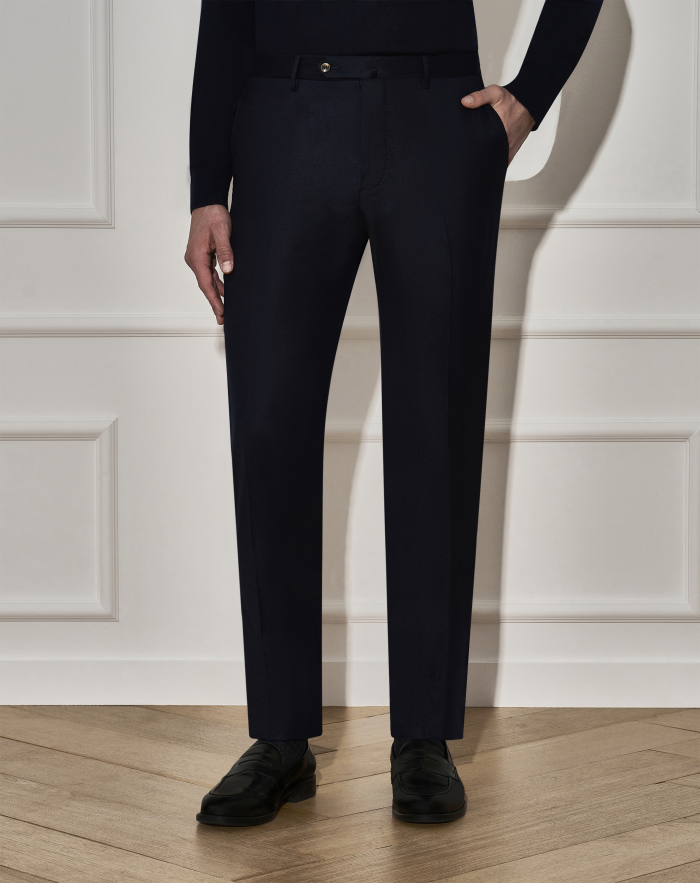 Slim trousers in wool flannel