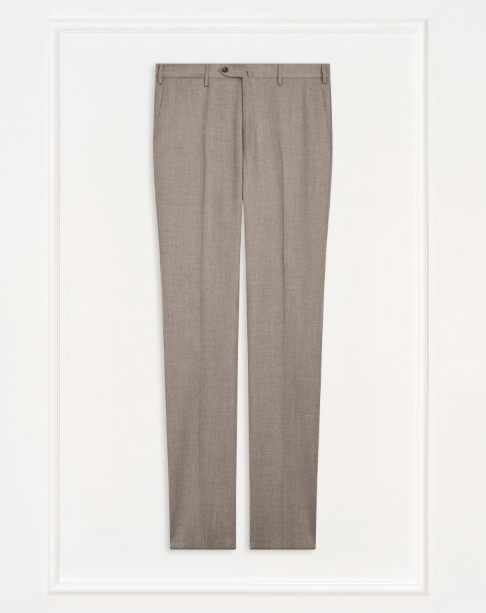 Slim trousers in wool and silk flannel