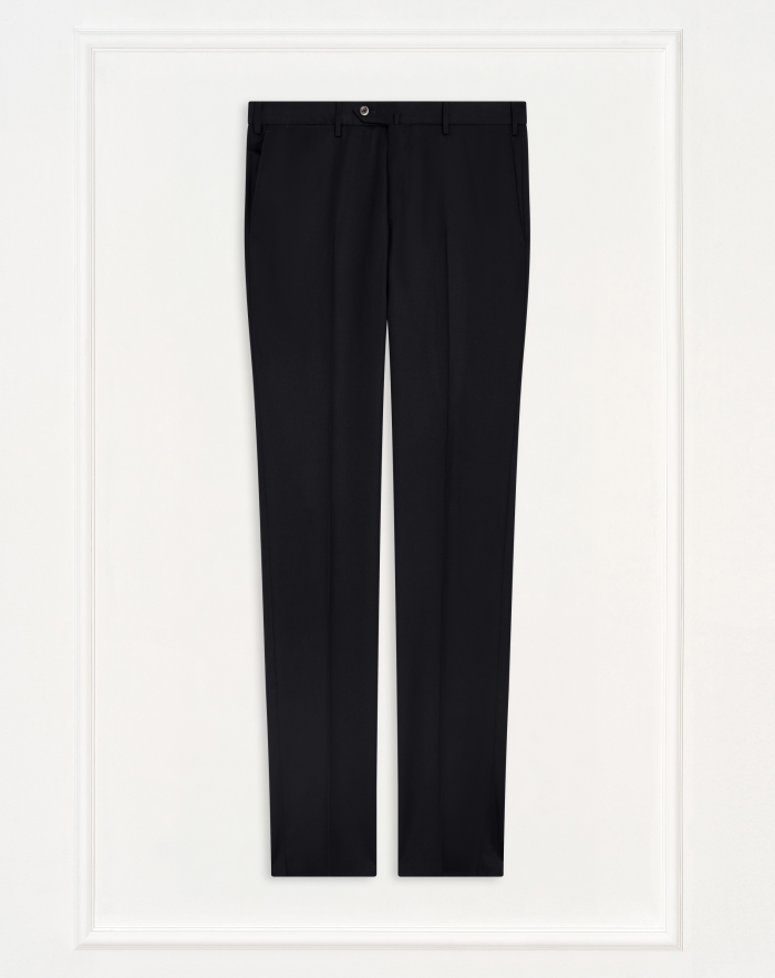 Slim trousers in wool and silk flannel