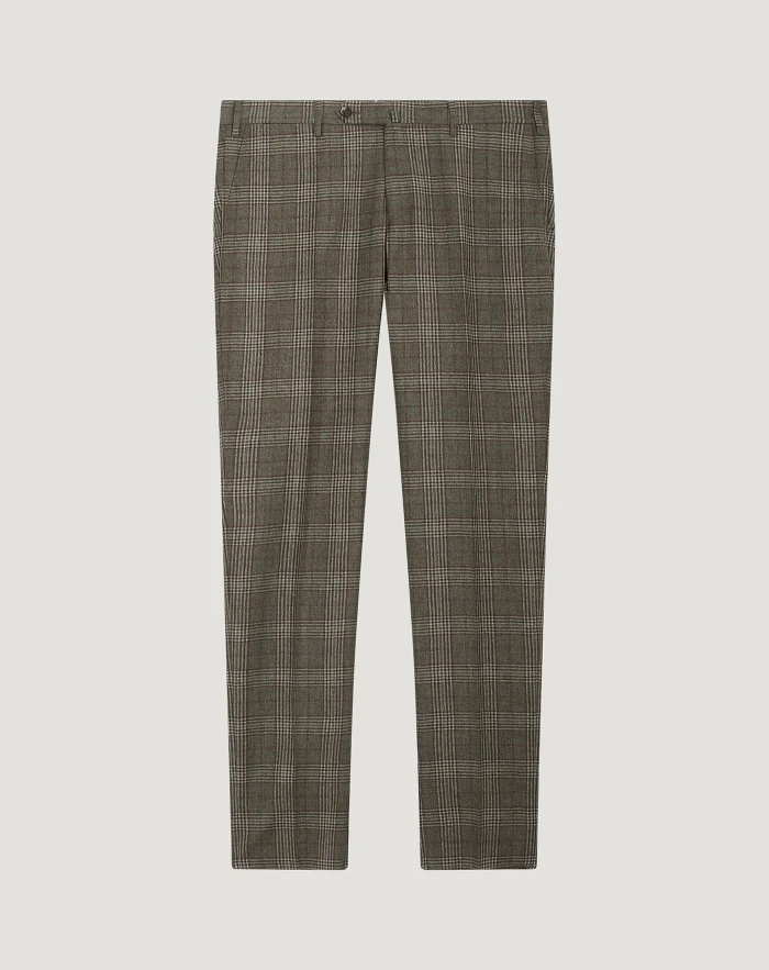 Slim trousers in checked flannel