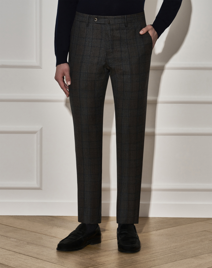 Slim trousers in wool and cashmere