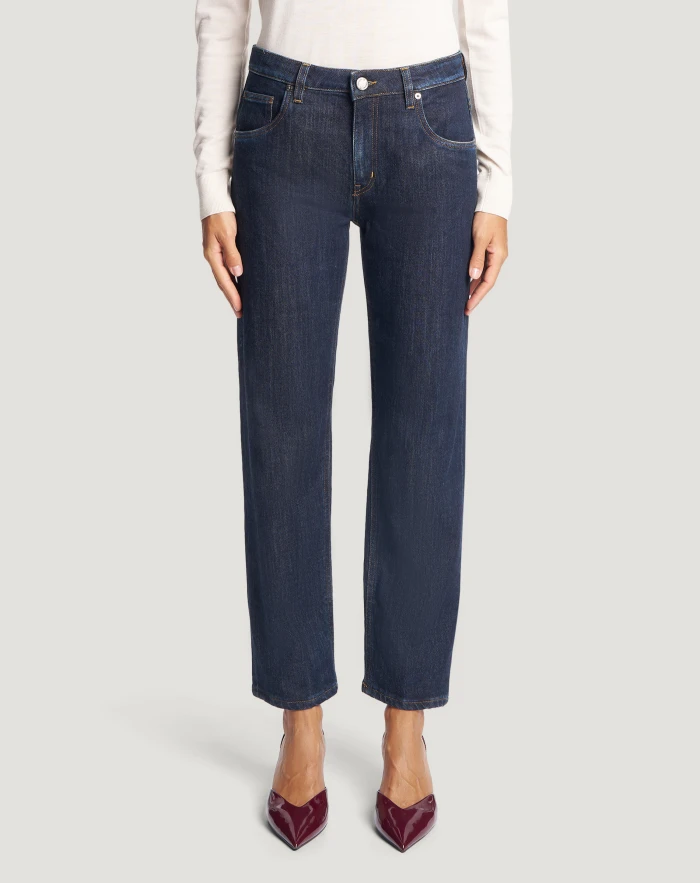Jeans Tina in denim di cotone e cachemire