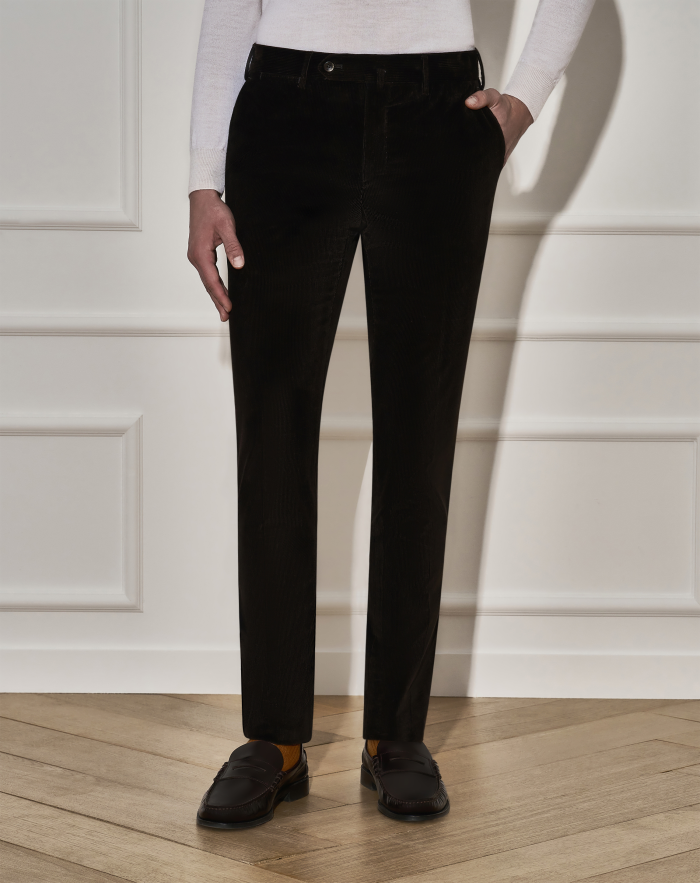 Slim trousers in super soft velvet