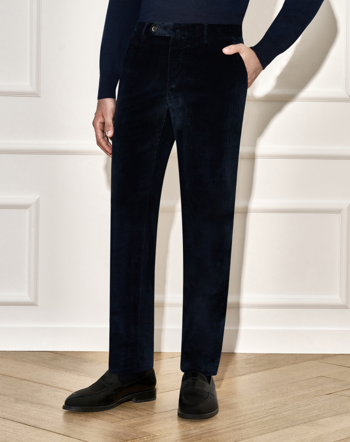 Slim trousers in super soft velvet