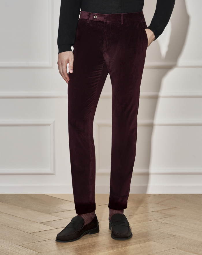 Slim trousers in super soft velvet