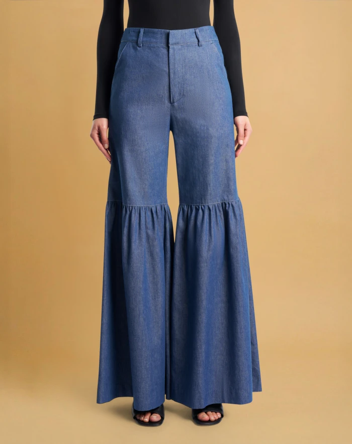 Trousers jeans in recycled denim