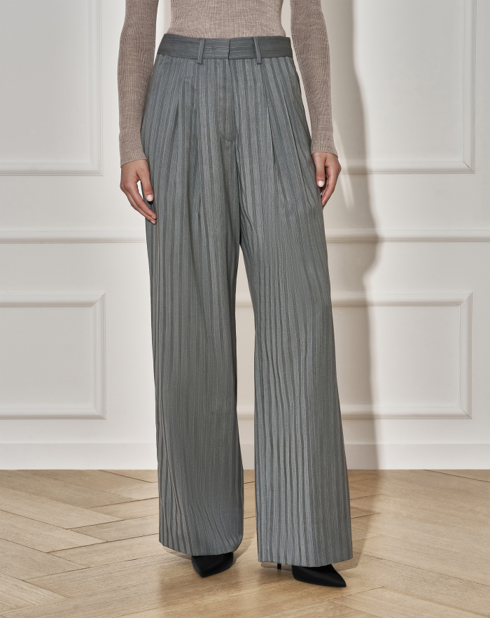 Frankie trousers in herringbone wool