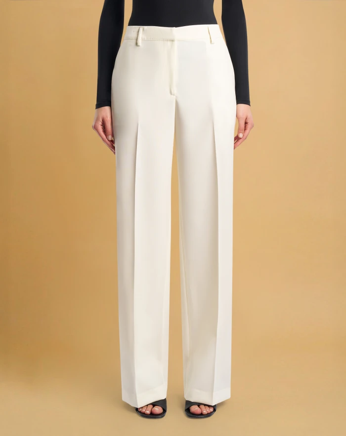 Pantaloni Francoise in popeline di lana