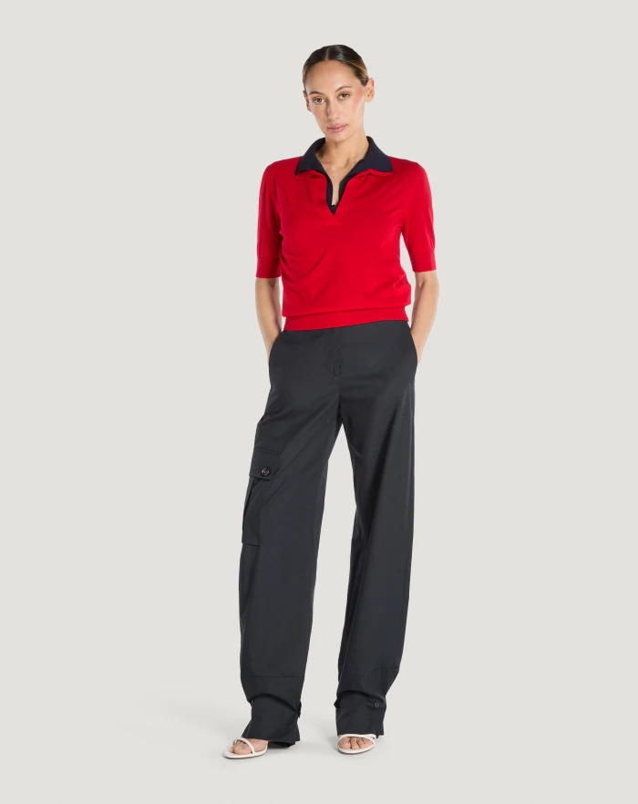 パンツ PT TORINO Woman Pants Black CDVSJAZ00STDFT34 0990 Pantaloni Colette in gabardina di cotone da donna, nero | PT