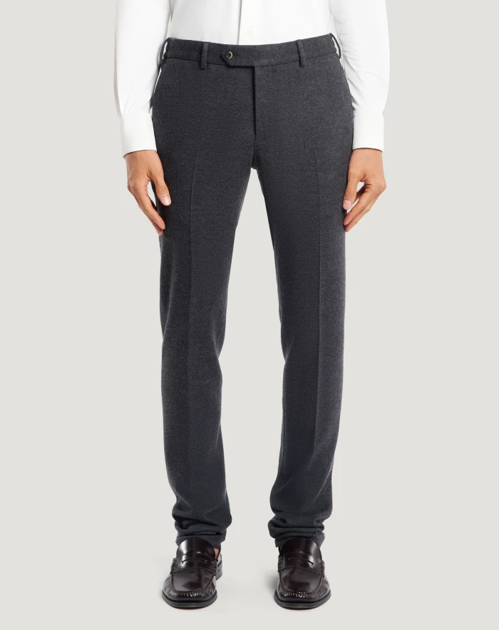 Slim trousers in wool jersey