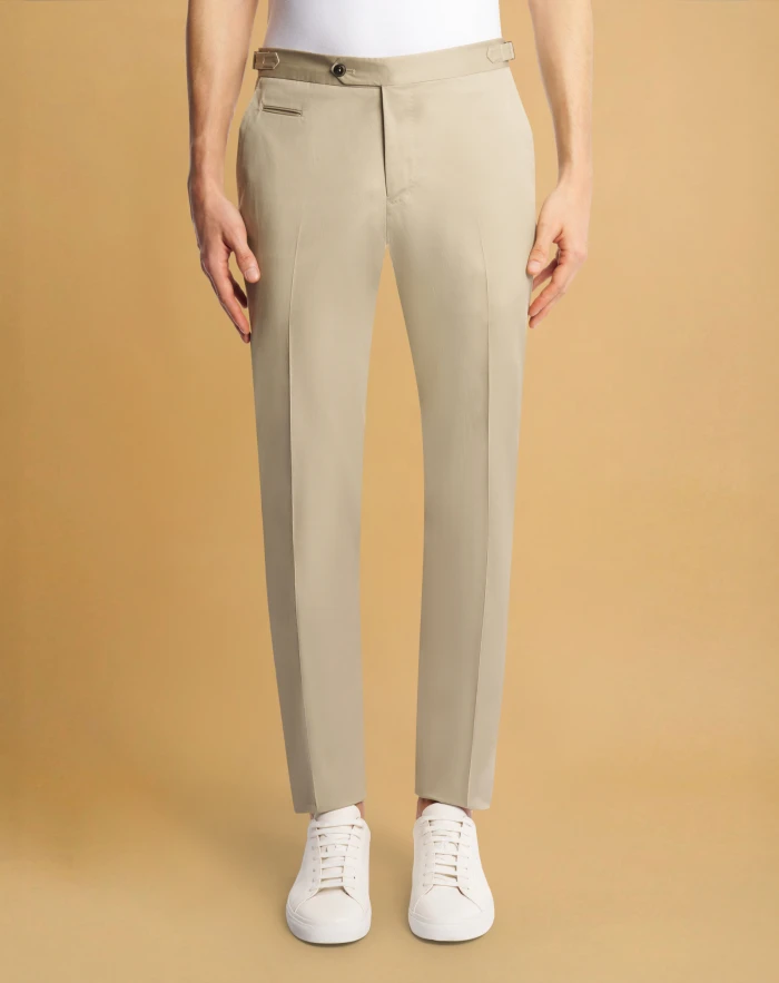 Slim stretch gabardine trousers
