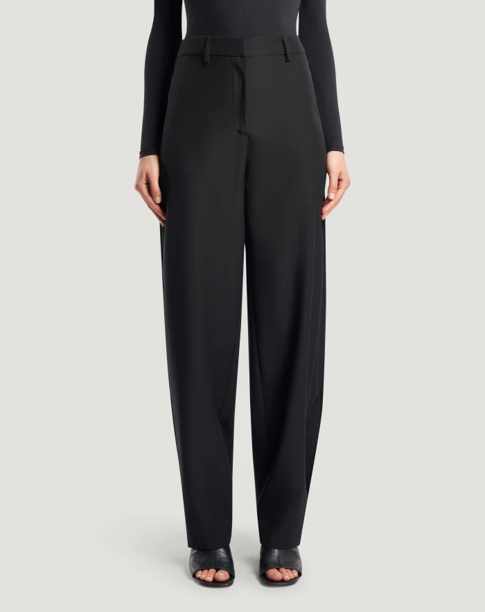 Pantaloni Paola in popeline di lana