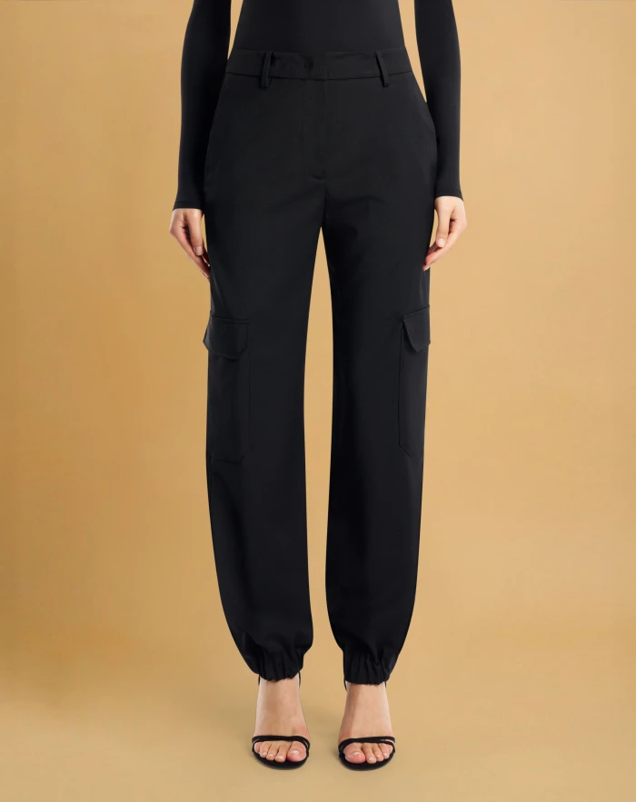 Petra trousers in stretch techno fabric