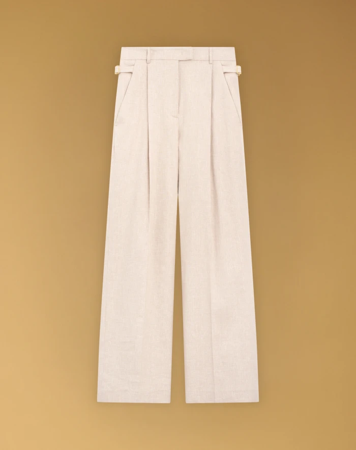 Isabel trousers in stretch linen and cotton