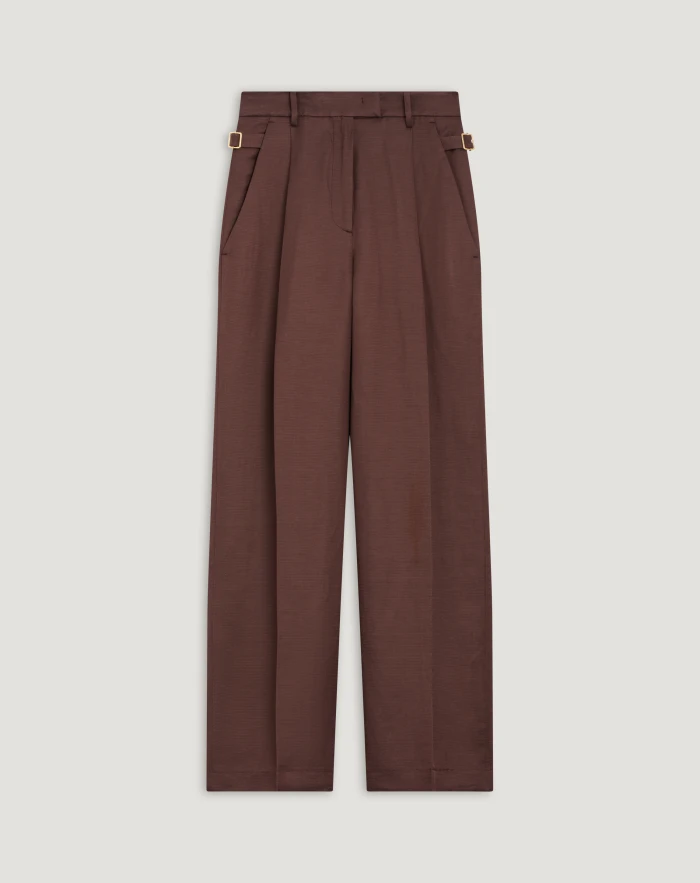 Isabel trousers in flowy linen jacquard