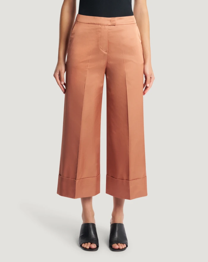 Pantaloni Colette in satin fluido