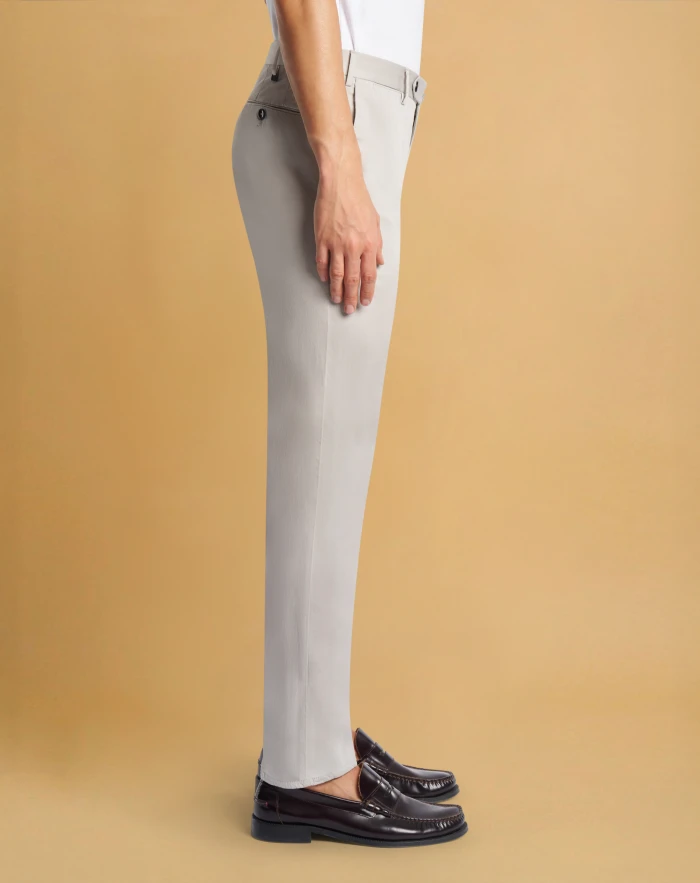 Slim silkochino trousers for men, alluminio | PT Torino