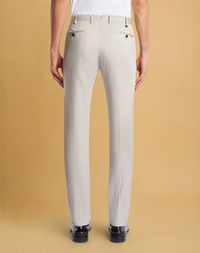 Slim silkochino trousers for men, alluminio | PT Torino