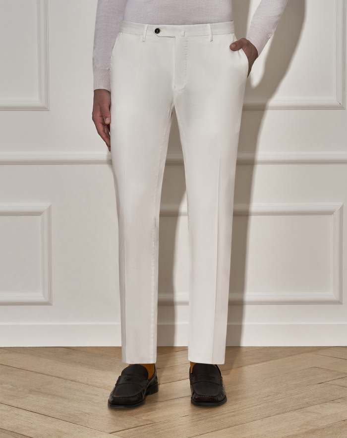 Slim trousers in stretch gabardine