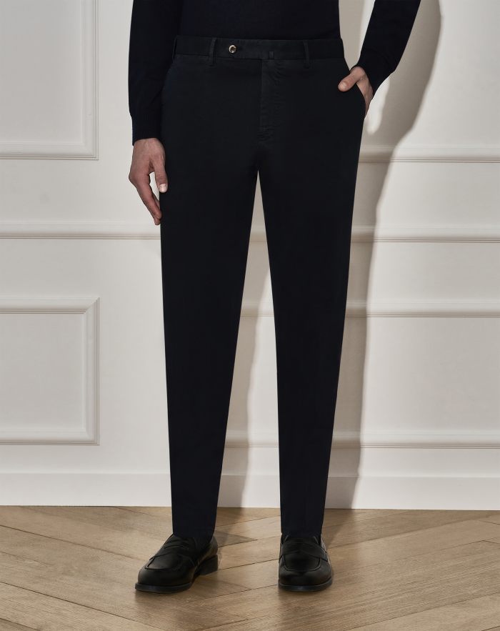 Slim trousers in stretch gabardine