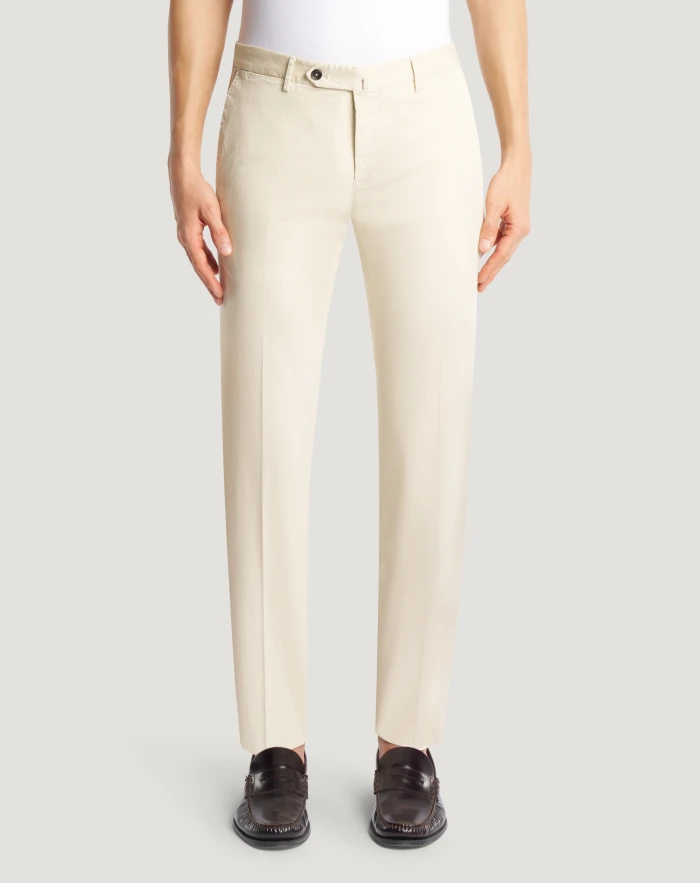 Slim stretch gabardine trousers