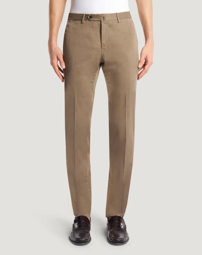 Slim stretch gabardine trousers