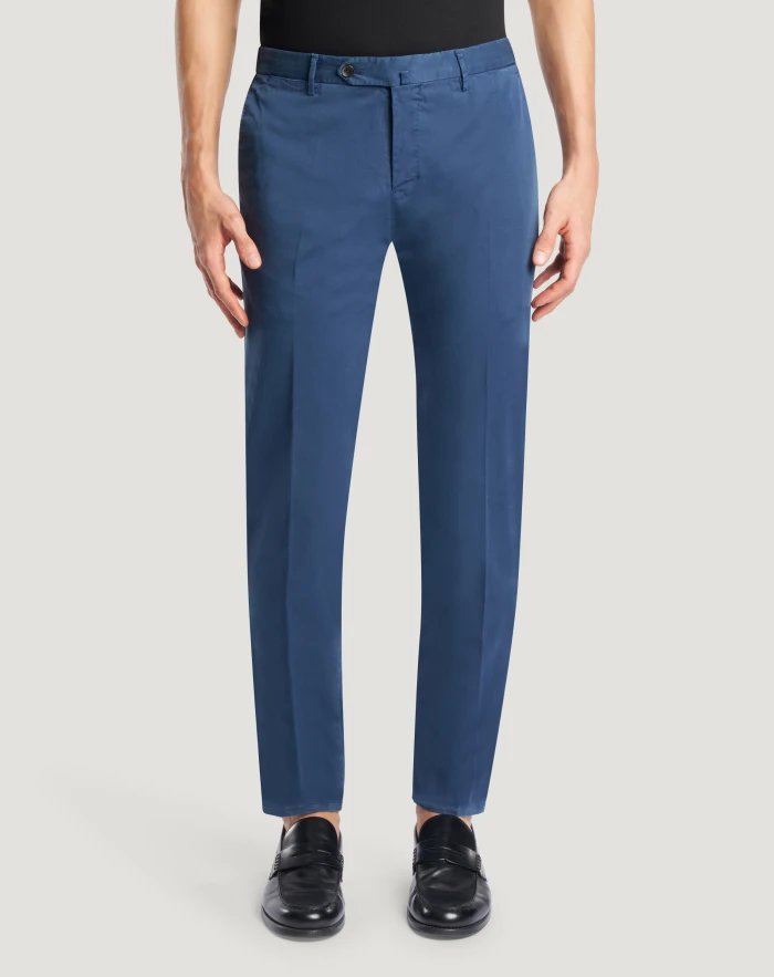 Slim stretch gabardine trousers