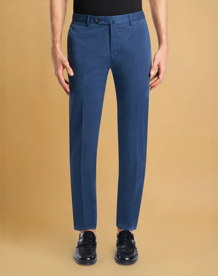 Slim stretch gabardine trousers