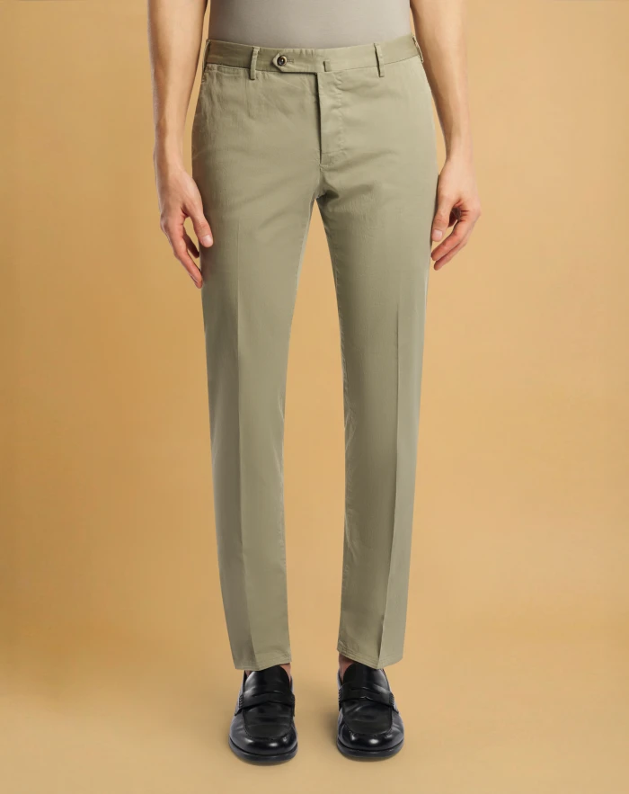 Slim stretch gabardine trousers