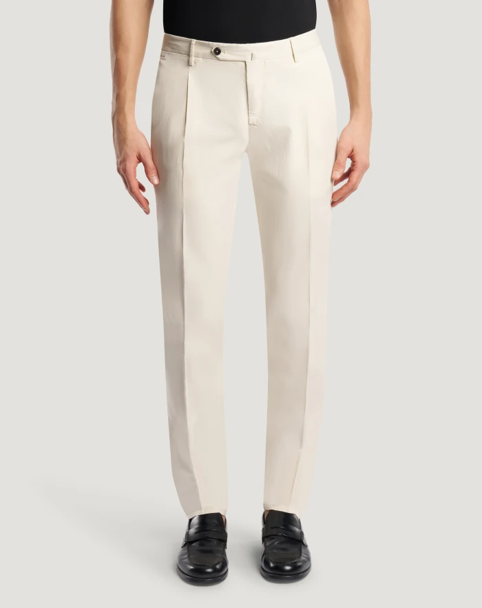 Slim trousers in stretch cotton blend