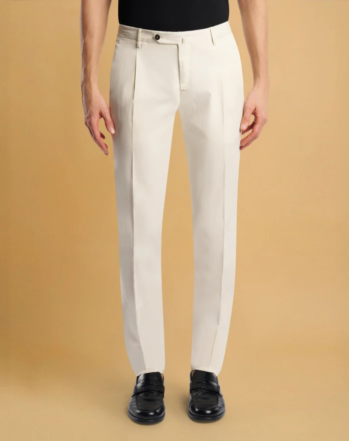 Slim trousers in stretch cotton blend