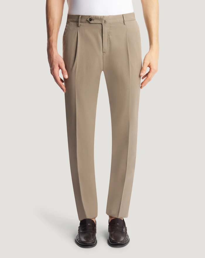 Slim trousers in stretch cotton blend