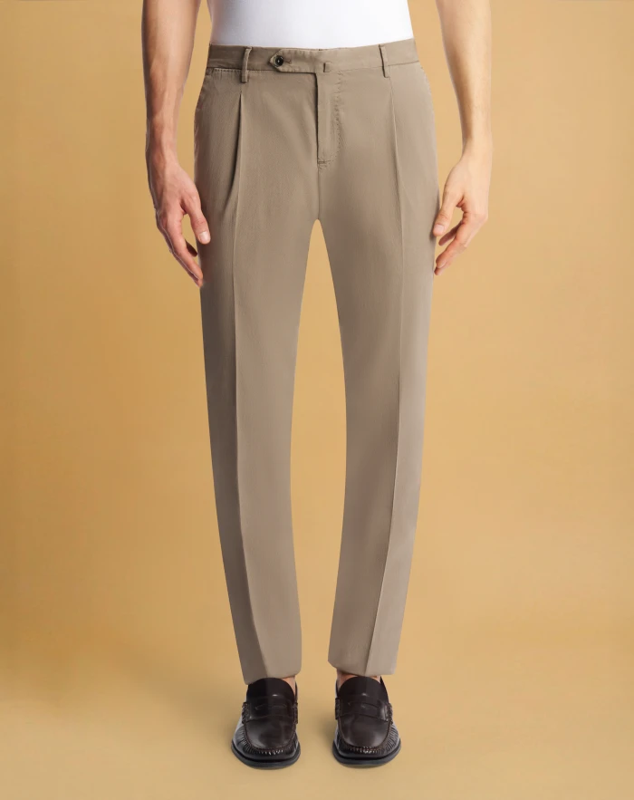 Slim trousers in stretch cotton blend