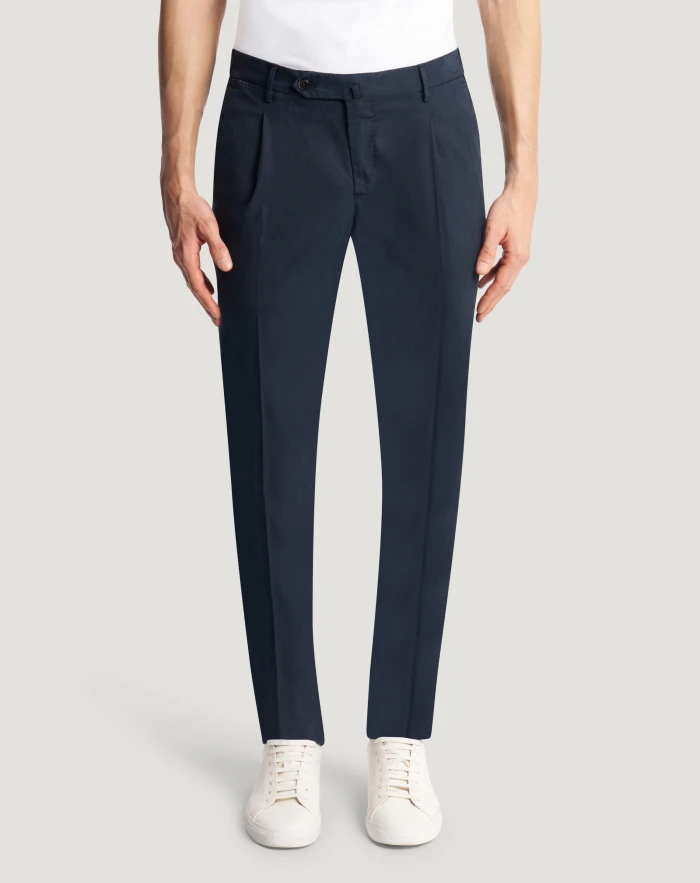 Slim trousers in stretch cotton blend