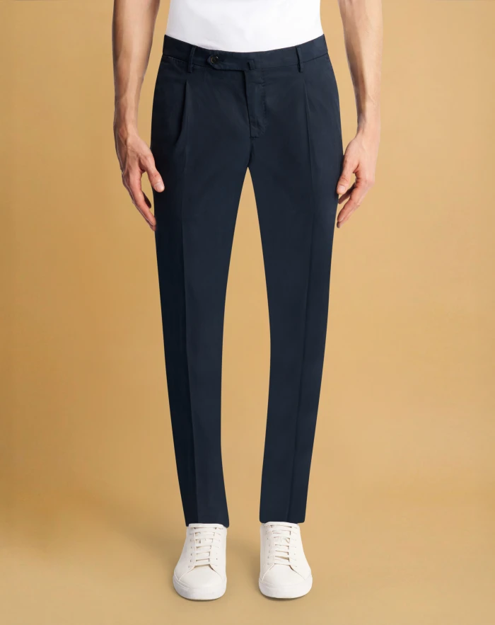 Slim trousers in stretch cotton blend