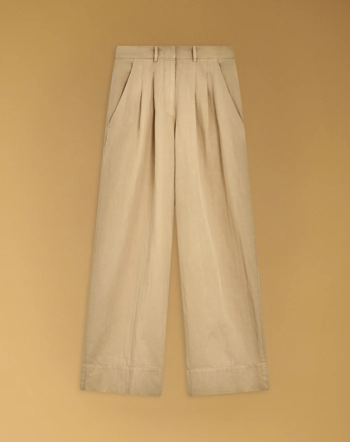 Pantaloni Frankie in cotone e lino