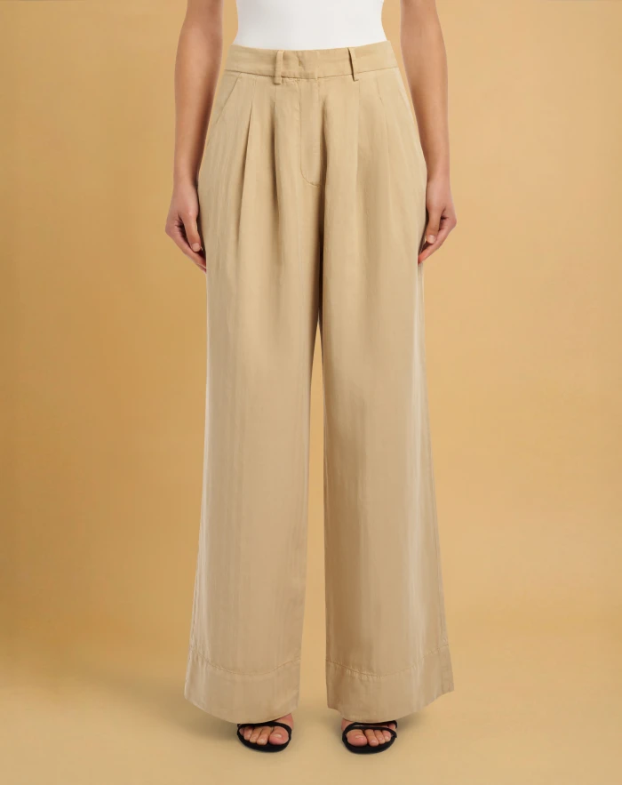 Pantaloni Frankie in cotone e lino