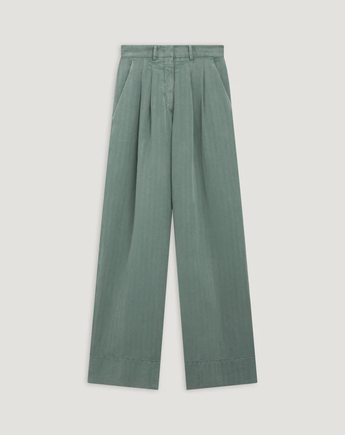 Pantaloni Frankie in cotone e lino