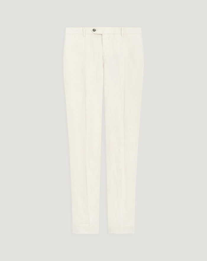 Slim trousers in cotton and linen