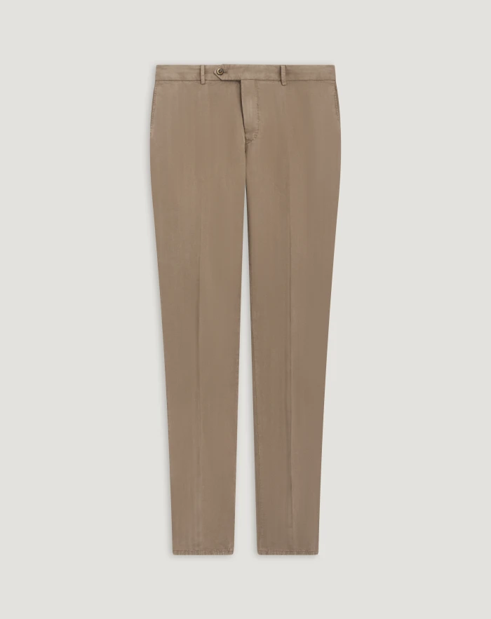 Slim trousers in cotton and linen