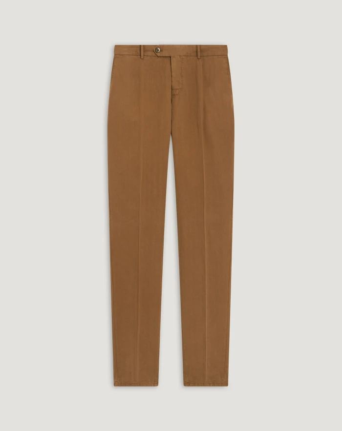 Slim trousers in cotton and linen
