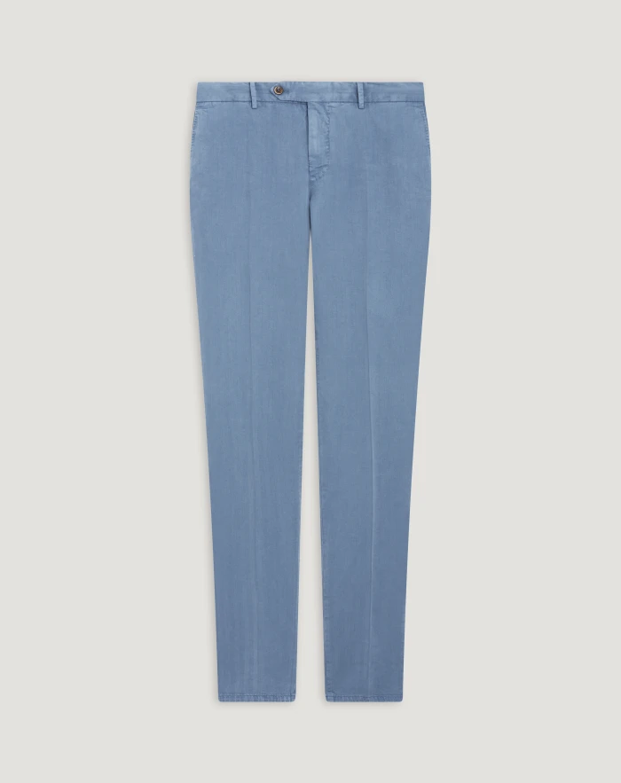 Slim trousers in cotton and linen