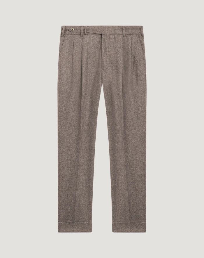 Carrot-fit trousers in flannel