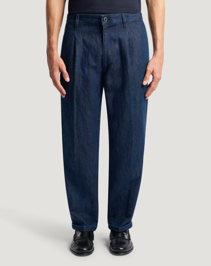 Jeans Lord in denim di cotone e lino